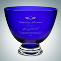 Cobalt Blue Footed Glass Bowl